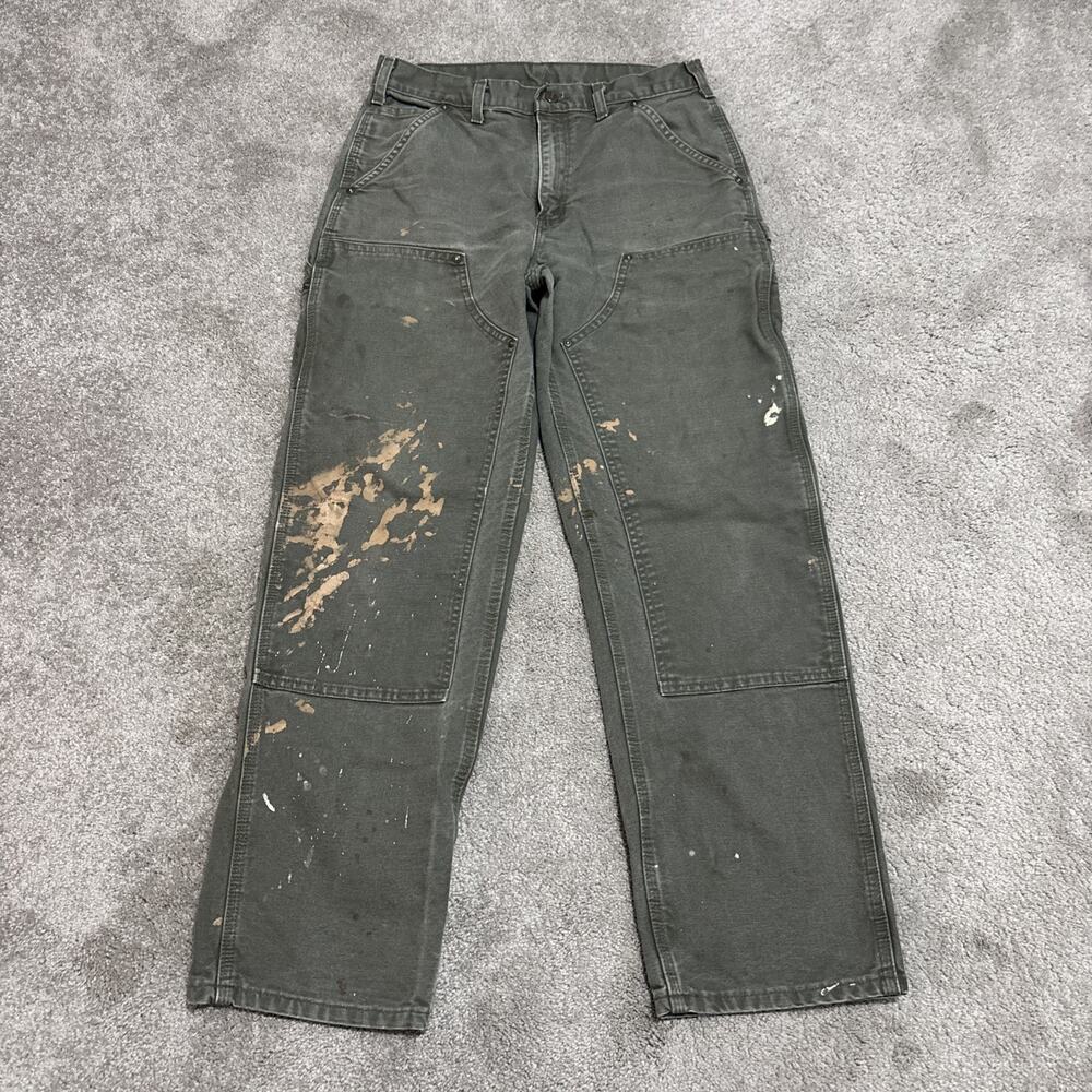 VTG Carhartt B136 MOS Double Knee Work Pants Men’s Size 31x32 Distressed